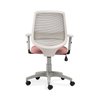 Cadeira de Escritório Giratória Bora Roal Cinza Encosto Tela Assento Rosa Chá - 2