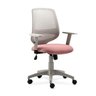 Cadeira de Escritório Giratória Bora Roal Cinza Encosto Tela Assento Rosa Chá - 1