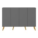 Ver imagem 7 de Aparador Buffet 4 Portas com Pés Retrô Veneza Multimóveis Grafite/Natural