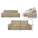 Ver imagem 2 de Sofá Retrátil e Reclinável 4 Lugares com Molas 2,70m Duda Suede Bege Adonai Estofados