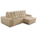 Ver imagem 3 de Sofá Retrátil e Reclinável 4 Lugares com Molas 2,70m Duda Suede Bege Adonai Estofados