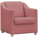 Ver imagem 2 de Kit Namoradeira + 4 Poltronas Decorativas para Sala Mila Suede Cores Pé de Plastico Cromado