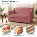 Ver mais imagens de Kit Namoradeira + 4 Poltronas Decorativas para Sala Mila Suede Cores Pé de Plastico Cromado