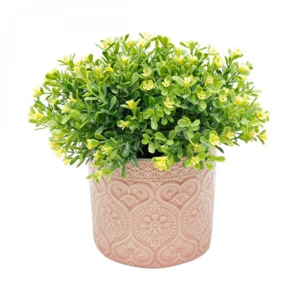 Vaso Decorativo em Cerâmica Embossed Heart and Flowers 11cmx12cm Urban - 2