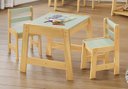 Ver imagem 2 de Conjunto Mesa Mesinha 2 Cadeiras Infantil Madeira Freijó/verde
