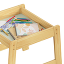 Ver imagem 3 de Conjunto Mesa Mesinha 2 Cadeiras Infantil Madeira Freijó/verde