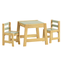 Ver imagem 1 de Conjunto Mesa Mesinha 2 Cadeiras Infantil Madeira Freijó/verde