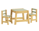 Ver imagem 1 de Conjunto Mesa Mesinha 2 Cadeiras Infantil Madeira Freijó/verde