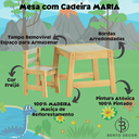 Ver imagem 5 de Conjunto Mesa Mesinha 2 Cadeiras Infantil Madeira Freijó/verde