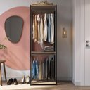 Ver imagem 2 de Guarda Roupa Closet 02 Cabideiros 183x60cm Preto Montana Proddy