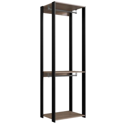Guarda Roupa Closet 02 Cabideiros 183x60cm Preto Montana Proddy
