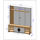 Ver imagem 3 de Estante para TV e Home Theater até 65 Polegadas 160cmx191cm Maragogi Marrom Fendi/Carvalho