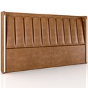 Ver imagem 1 de Cabeceira Cama Box Queen Estofada com LED 160cm Moan P05 Couríssimo Whisky - Lyam Decor