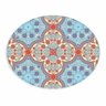 Tapete Emborrachado Oval Mandala com Detalhe em Flor - 70x90cm - 2