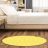 Tapete Emborrachado Oval Chevron Amarelo - 70x90cm - 1