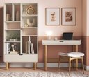 Ver imagem 4 de Conjunto para Escritório Orgânico com Estante e Mesa Aura Artesano