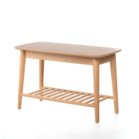 Banco Sapateira com Prateleira Ripada Liva 70 Cm X 36 Cm Tauari Tauari
