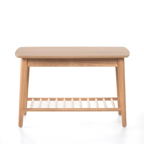 Banco Sapateira com Prateleira Ripada Liva 70 Cm X 36 Cm Tauari Tauari