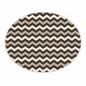 Tapete Emborrachado Oval Chevron Cinza Preto e Branco - 70x90cm - 2