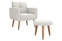 Ver imagem 1 de Kit Poltrona Decorativa Sala + Puff Havana Matrix Bege