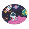 Tapete Emborrachado Oval Astronauta e Foguete - 70x90cm - 2