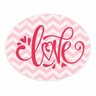 Tapete Emborrachado Oval Chevron Rosa Love - 70x90cm - 2