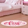 Tapete Emborrachado Oval Chevron Rosa Love - 70x90cm - 1