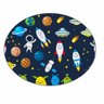 Tapete Emborrachado Oval Astronauta e Foguetes - 70x90cm - 2