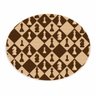 Tapete Emborrachado Oval xadrez - 70x90cm - 2