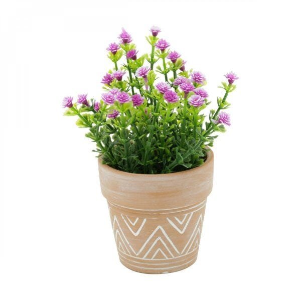 Vaso Decorativo em Cerâmica Terracota Maya Big Border Barro 7cmx7cm Urban - 2