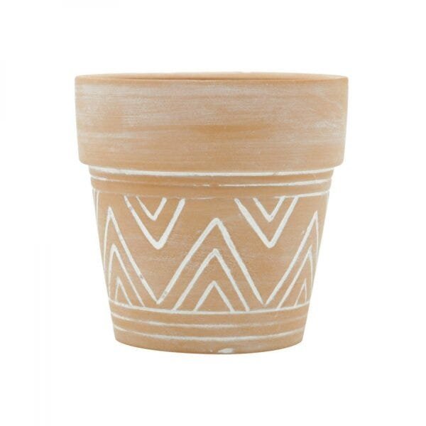 Vaso Decorativo em Cerâmica Terracota Maya Big Border Barro 7cmx7cm Urban - 3
