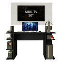 Ver imagem 4 de Mesa para Computador Gamer Madesa 9409 e Painel para TV até 50 Polegadas Preto/Branco Cor:Preto/Bran