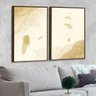 Kit 2 Telas Canvas com Moldura Formas Abstrata Marmorizada Madeira - Grande - 1