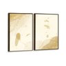 Kit 2 Telas Canvas com Moldura Formas Abstrata Marmorizada Madeira - Grande - 2