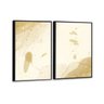 Kit 2 Telas Canvas com Moldura Formas Abstrata Marmorizada Preto - Grande - 2