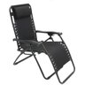 Cadeira Espreguiçadeira Praia Camping Regulagem Altura Encosto Cabeça Preta - 1