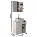 Ver imagem 3 de Armário de Banheiro com Cuba 1 Porta 1 Gaveta Mármore Branco Bn3620 - Tecno Mobili