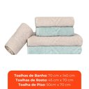 Ver imagem 2 de Jogo de Toalhas de Banho 100% Algodão 5 Peças Completo Max Sonhare Sultan Fendi e Menta