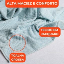 Jogo de Toalhas de Banho 100% Algodão 5 Peças Completo Max Sonhare Sultan Fendi e Menta - 4