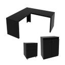 Ver imagem 1 de Conjunto para Escritório Preto C/ Chave 3 Peças Tecnomobili