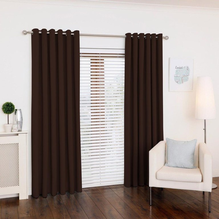 Cortina Tecido Oxford Marrom 300X230 Sala/Quarto Fabritex Enxovais