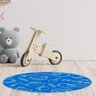 Tapete Emborrachado Oval Azul Desenhos - 70x90cm - 1