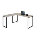 Ver imagem 3 de Mesa de Escritório em L Estilo Industrial 1,50x1,50m Kuadra Snow