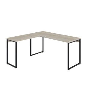 Mesa de Escritório em L Estilo Industrial 1,50x1,50m Kuadra Snow