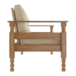 Sofá 3 Lugares Madeira Maciça Liz Multimóveis Cr7000.t62 Imbuia/bege - 4