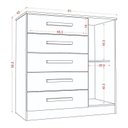 Ver imagem 4 de Cômoda Milão e Guarda Roupa Casal Nápole 2045149 Atacama Off White - Aramóveis