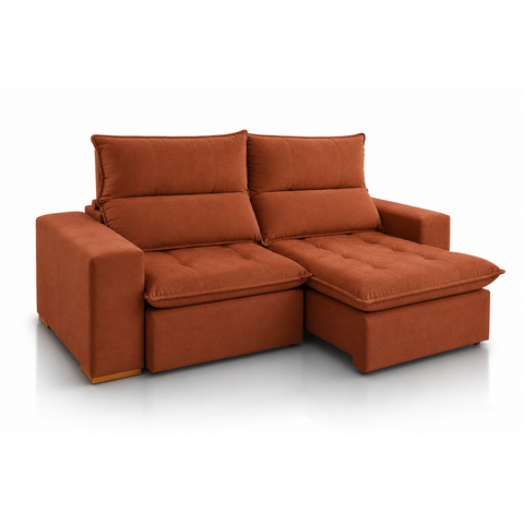 Sofá Retrátil e Reclinável Portofino com Molas Ensacadas | Conforto Premium:Veludo Terracota/1,90