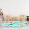 Tapete Emborrachado Oval Flamingos e Frutas - 70x90cm - 1