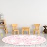 Tapete Emborrachado Oval Rosa Infantil Unicórnio e Coração - 70x90cm - 1