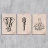 Kit 3 Placas Decorativas Buda e Elefante 20x30 - 2